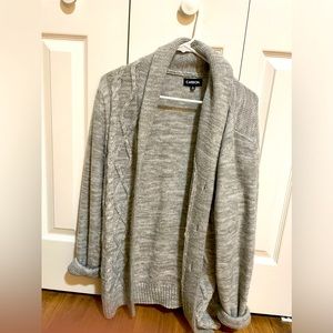 Men’s Medium Grey Cardigan Winter Sweater